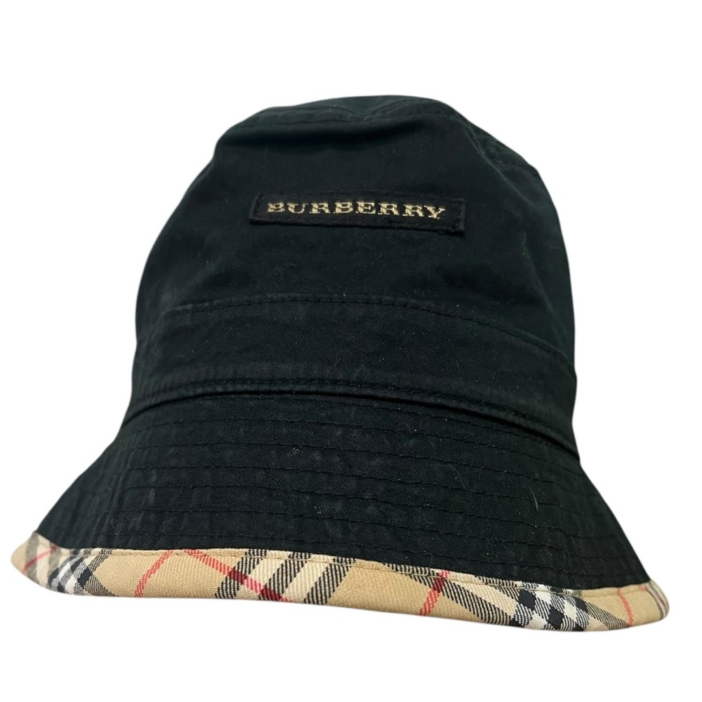 Burberry Hat Womens Small 22" Reversible Bucket Nova Check Plaid Y2K With Logo - Picture 2 of 10